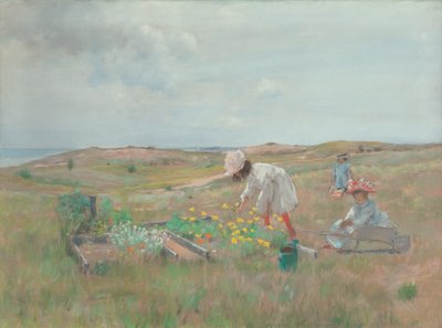 Gathering Flowers, Shinnecock, Long Island by William Merritt Chase